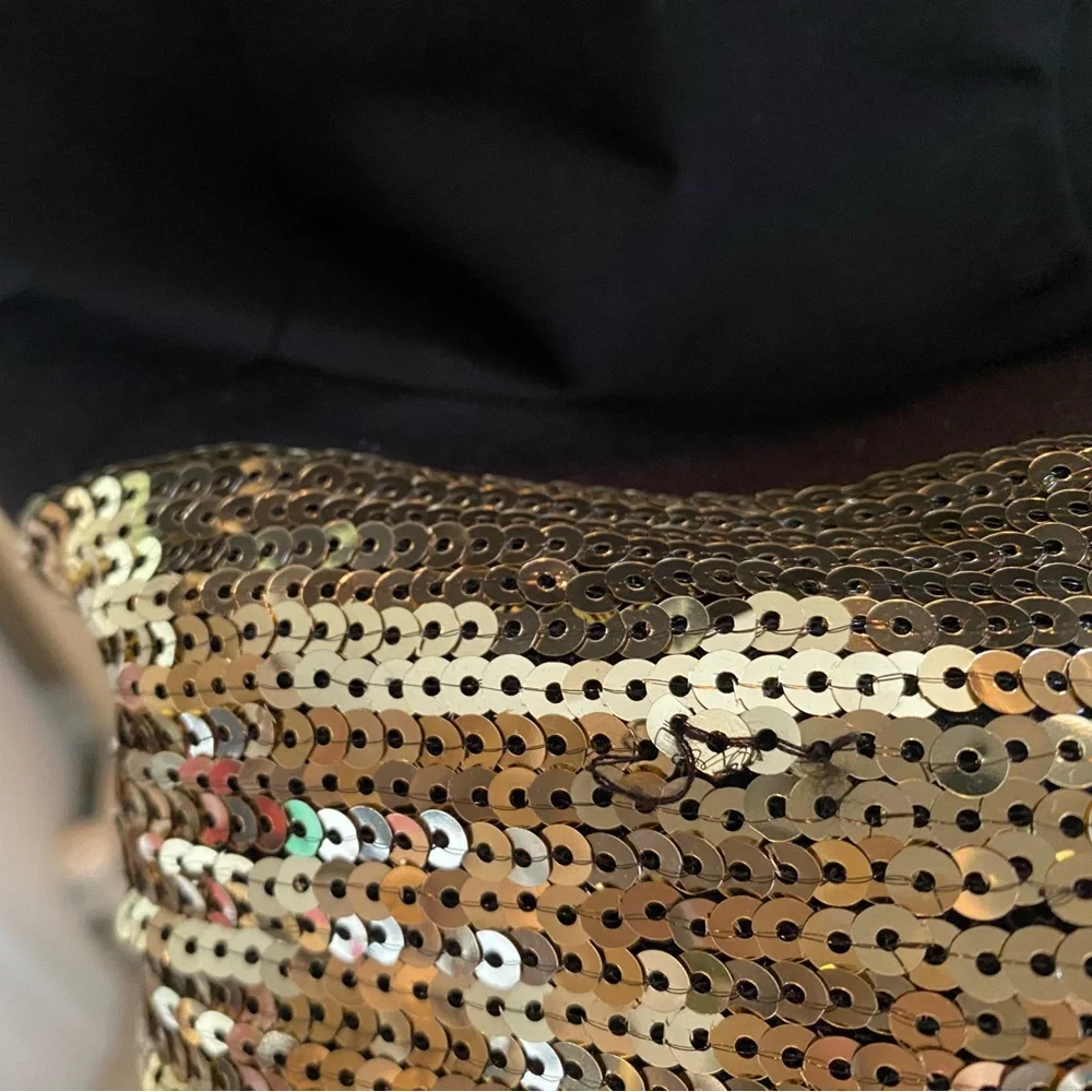 Laundry by Shelli Segal Double Breasted Black Blazer Dress with Gold Sequins - Picture 8 of 9